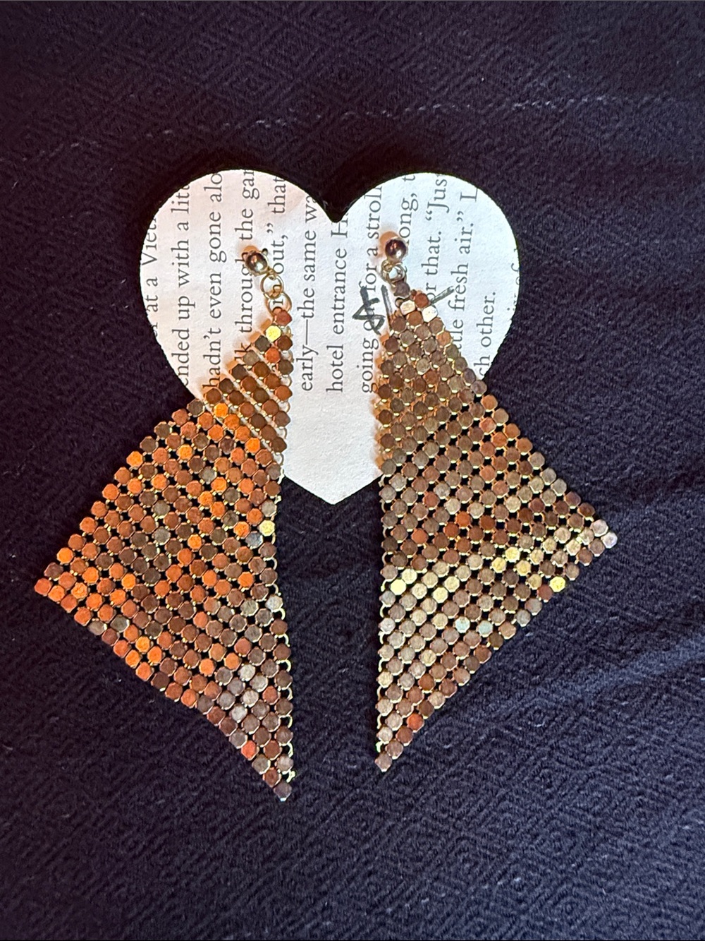 Gold mesh Dangle Earrings - Shimmering Statement Jewelry